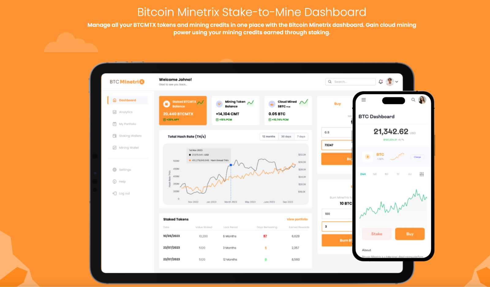 Stake to Mine Dashboard 