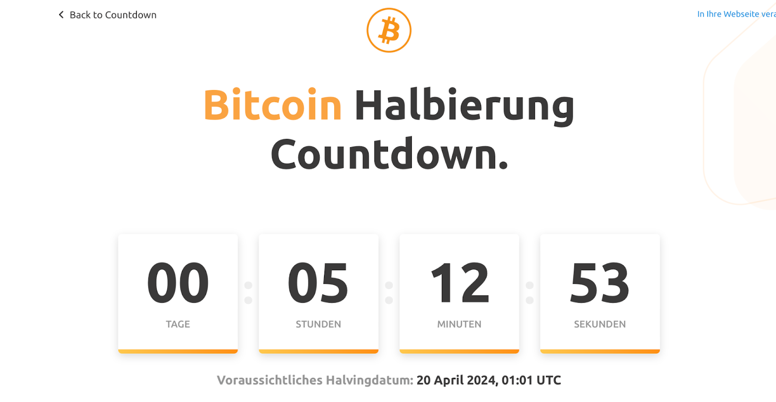 Bitcoin Halving Countdown