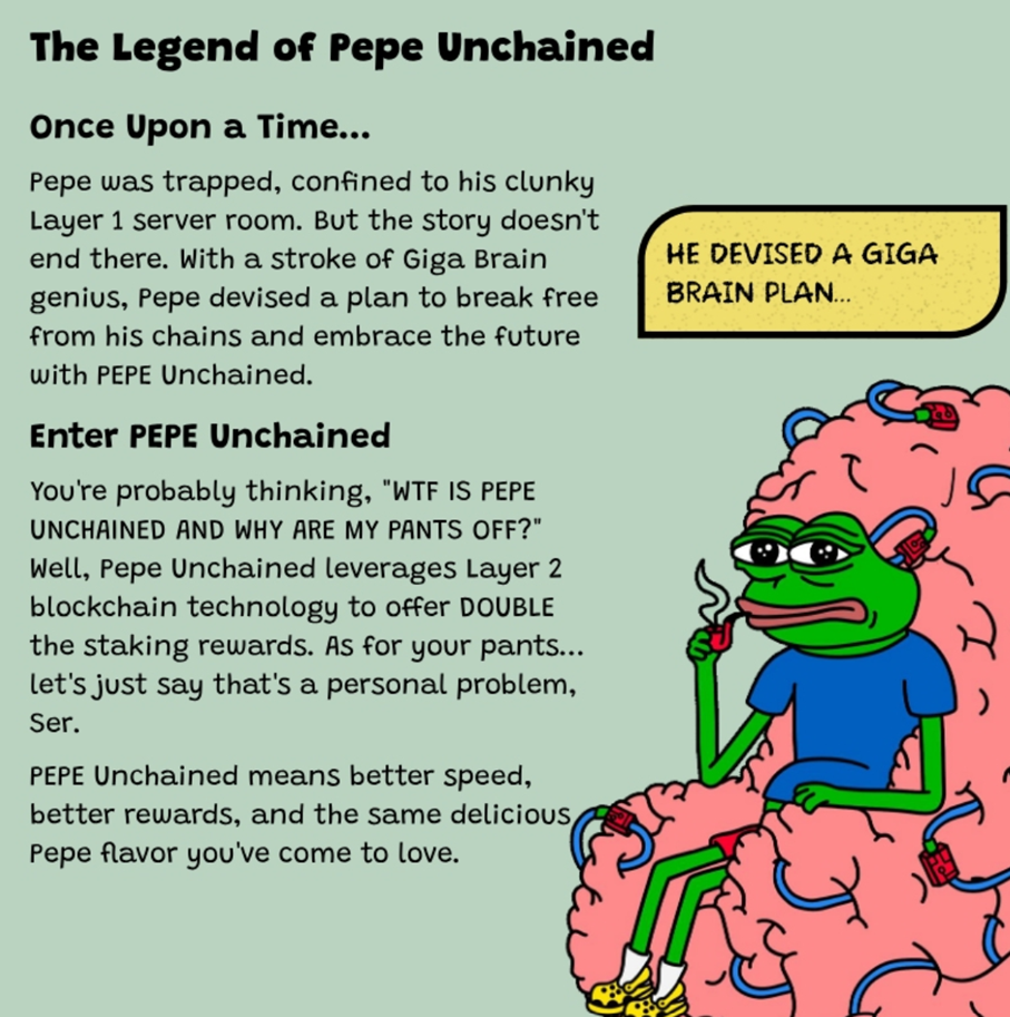 Pepe Unchained Beschreibung