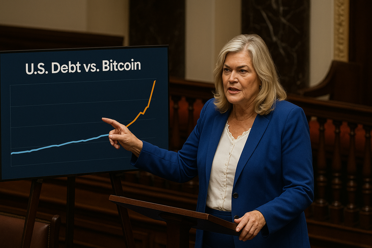 Krypto-Expertin und Senatorin sieht in Bitcoin Loesung fuer US-Schuldenproblem