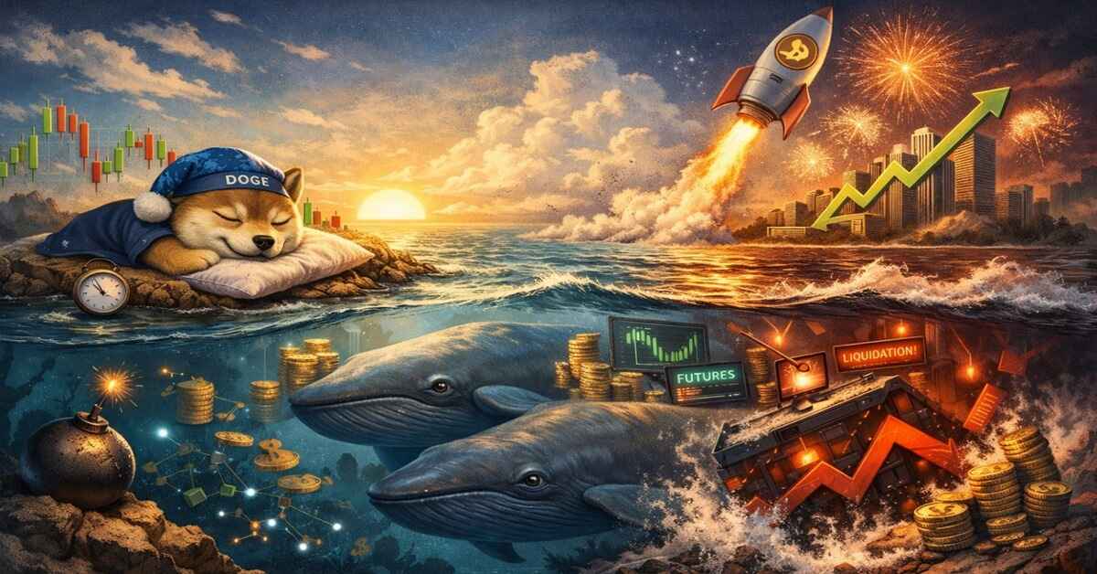 DOGE schläft, Wale nicht warum sich hinter der Ruhe ein Riesen-Move anbahnt