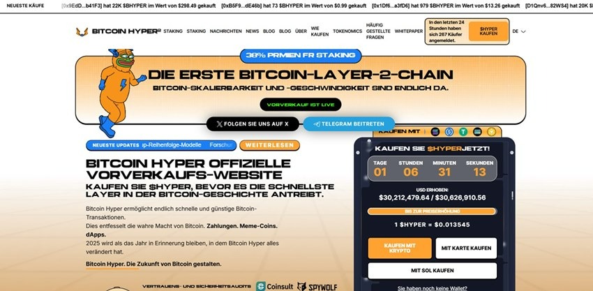 Bitcoin Hyper (HYPER), warum dieses Projekt jetzt Aufmerksamkeit bekommt