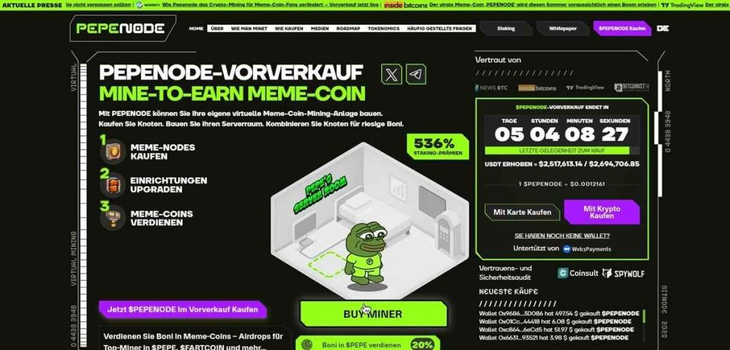 PepeNode (PEPENODE): Gamifizierte Krypto-Action für unruhige Märkte