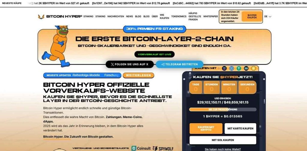 Spotlight: Bitcoin Hyper (HYPER), Bitcoin Layer 2 Idee mit extra Drehmoment