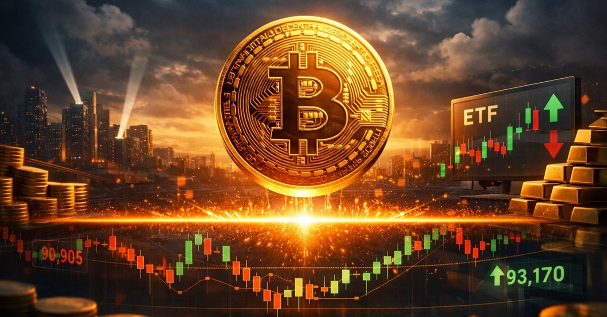 Bitcoin schwebt nahe einer Schlüsselmarke, während ETF-Ströme den nächsten Zug andeuten