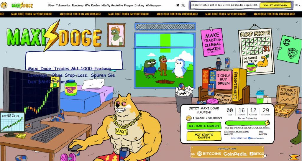 Maxi Doge Presale: Der neue Herausforderer mit Gym-Kultur